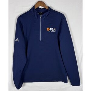 Adidas FLO Energy Solutions Textured Quarter Zip Pullover Men's L Navy Golf New